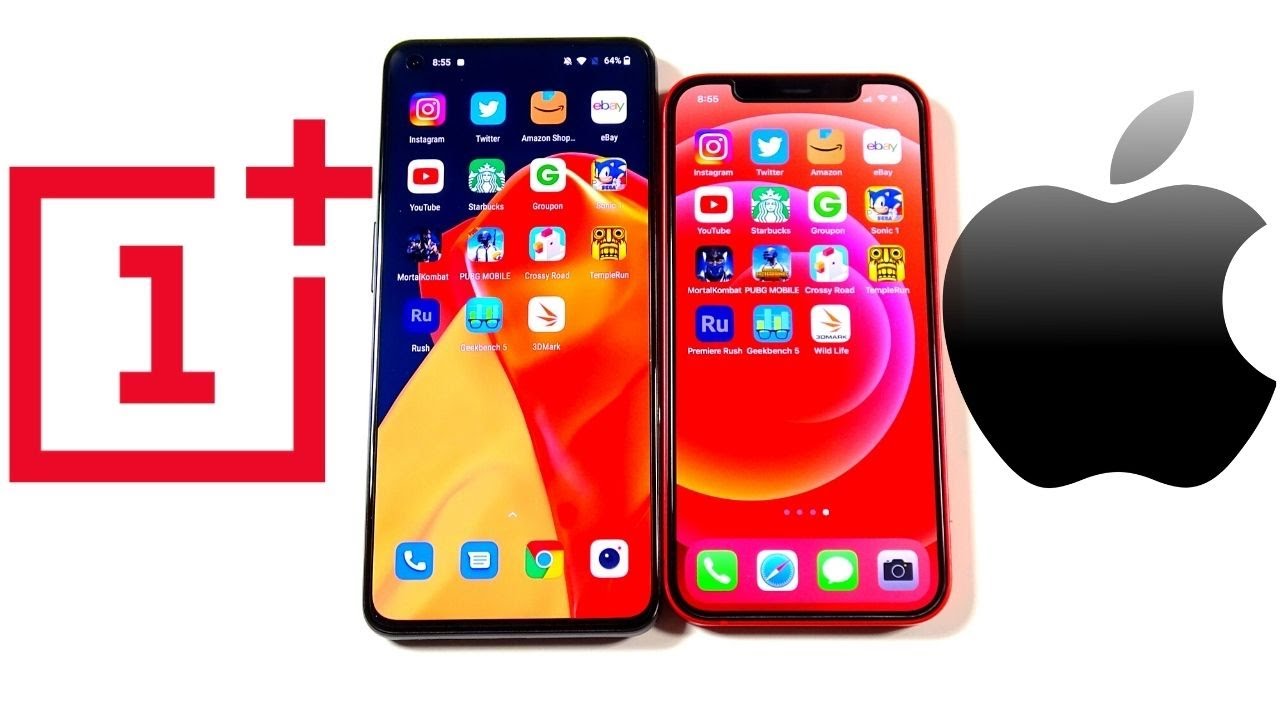 OnePlus 9 vs iPhone 12 Speed Test 