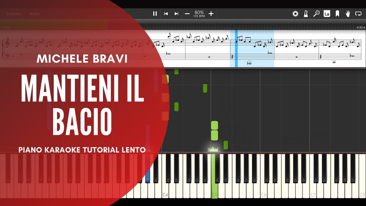 Michele Bravi - Mantieni il bacio (piano tutorial karaoke, spartito) 