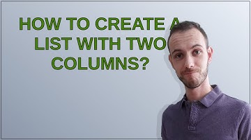 Tex: How to create a list with two columns?