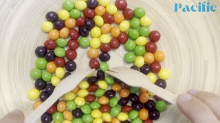 ASMR Skittles Soup from Ear to Ear (no talking)