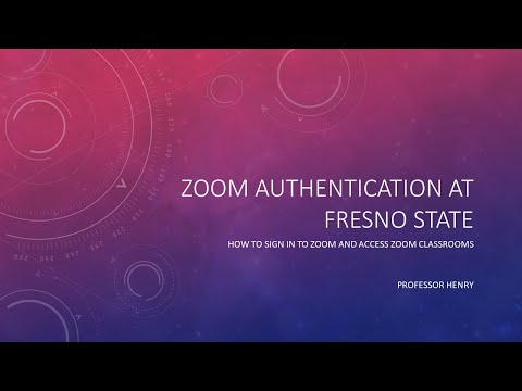 Zoom Authentication at Fresno State