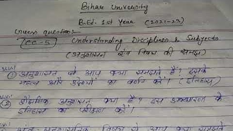 Bihar University B.Ed.1st year CC-5  Most important question. VVI question. guess question.