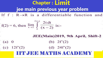 LIMIT JEE MAIN 2019 9 APRIL SHIFT 2 BY RS SIR | LIMIT JEE MAIN PREVIOUS YEAR SOLUTION