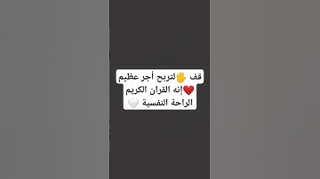 قف 🖐️لتربح أجر عظيم ❤️إنه القران الكريم الراحة النفسية 🤍 #قران_كريم #الله