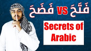 Secrets of Arabic Language : Mastering فتح and فضح Arabic Verbs with Similar Pronunciation
