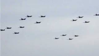 Duxford 16 Spitfire flypast