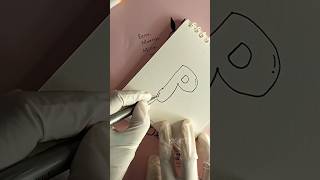 Lettering Bubble Writing Tutorial P ❤️ #shorts #mkarts #calligraphy #art #lettering