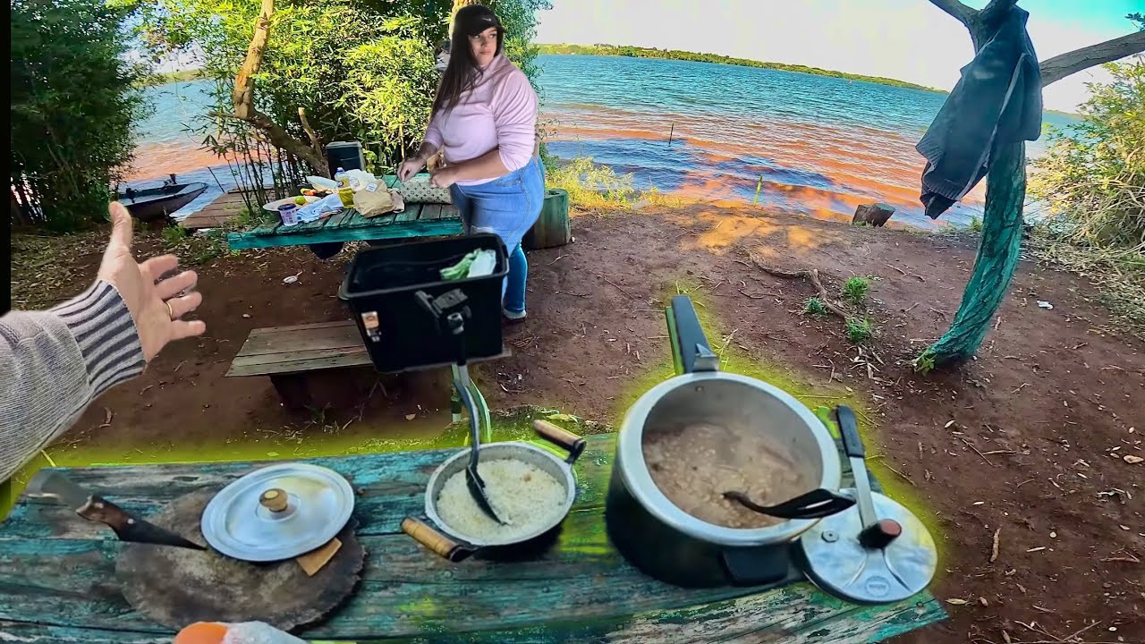 TOMAMOS ESSA DECISÃO JUNTOS - Pescaria com minha Esposa, Ranchinho na Beira do Rio. 