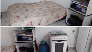 Transformação Completa da Casa de Apenas Um Cômodo de Uma Amiga Ela Amou a Divisória Quarto Cozinha