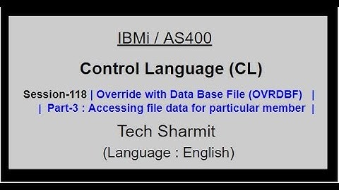 Override with Data Base File (OVRDBF)  (Part-3) | IBM i | AS400 | CLLE | cl programming in IBM i  |
