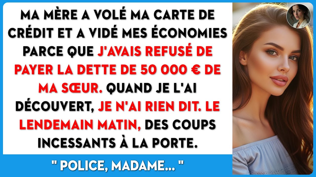 J'ai refusé de payer 50k€ pour ma sœur, alors ma mère a vidé mon compte et volé ma carte.