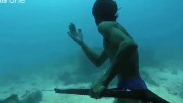 ‪Superhuman Filipino diver from the Badjao tribe ;BBC