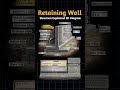 Retaining Wall Structure Explained | 3D Diagram Civil Engineering Basics #retainingwall #shorts