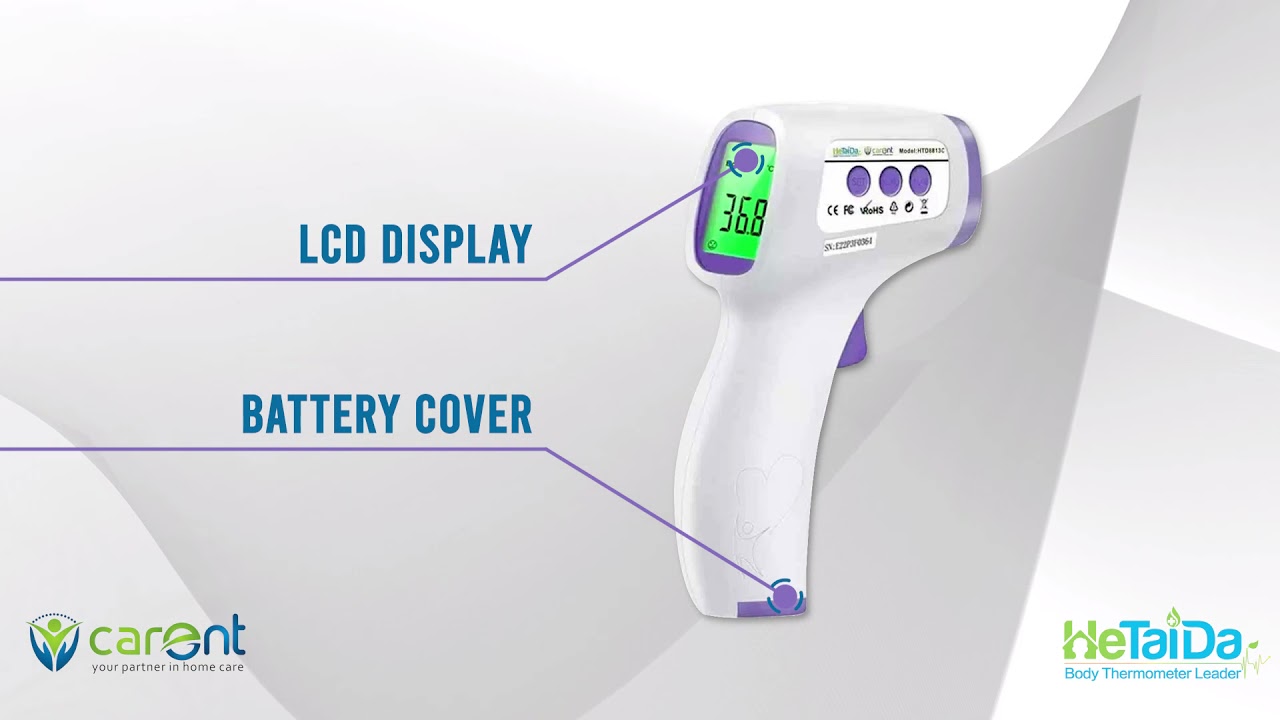 carent HeTaiDa Non-Contact Body Infrared Thermometer HTD8813C - YouTube