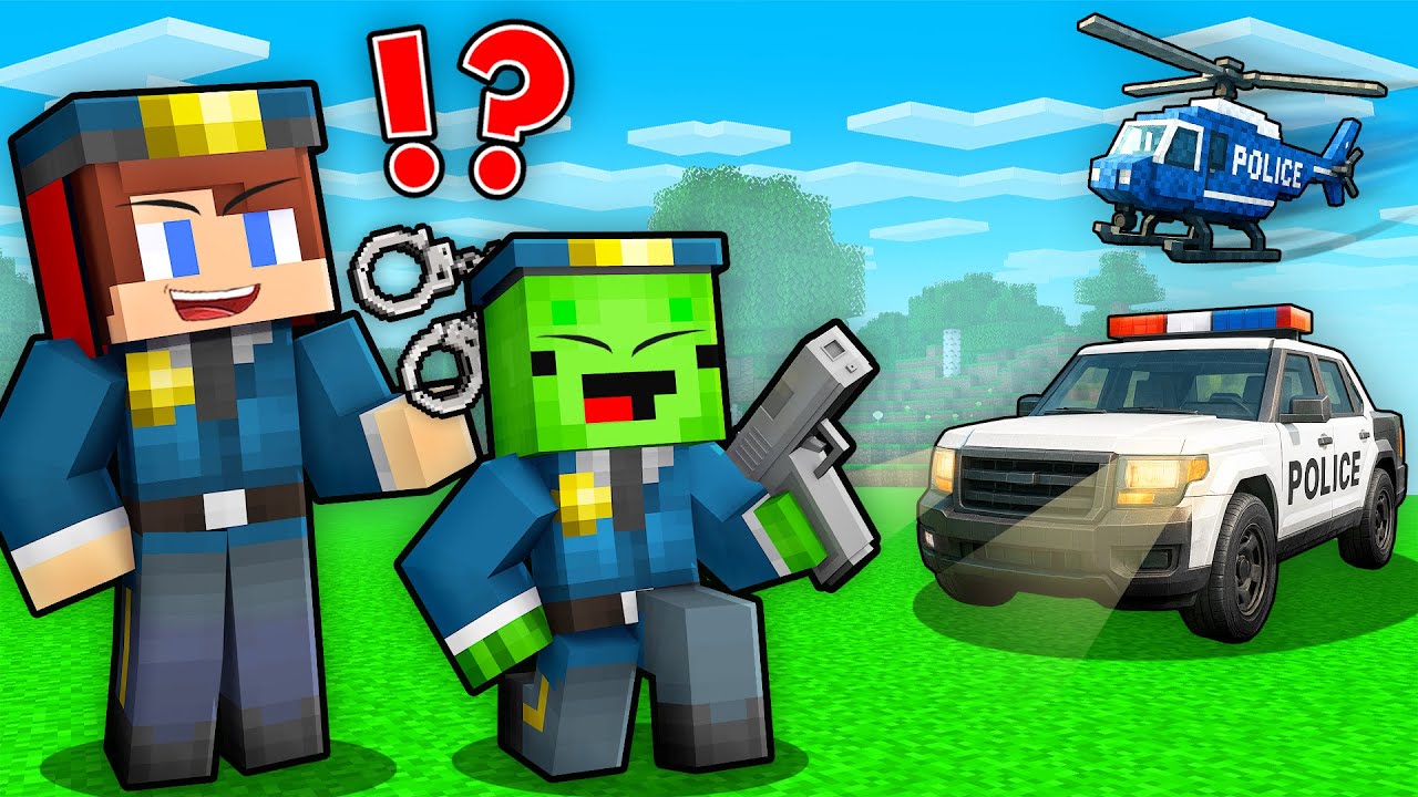 Mikey and JJ joined Police Civilization in Minecraft Maizen !