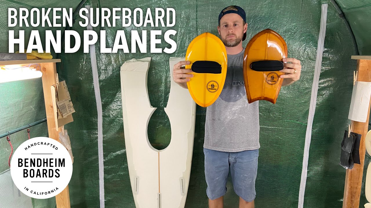 Bodysurfing Handplanes Made From A Broken Surfboard