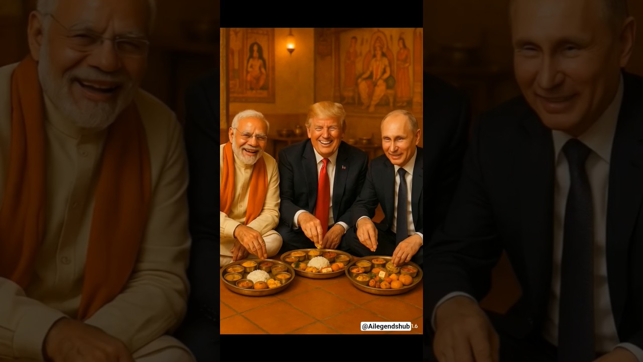 Modi, Trump & Putin Enjoy Desi Veg Thali Together in Delhi 🇮🇳🍛