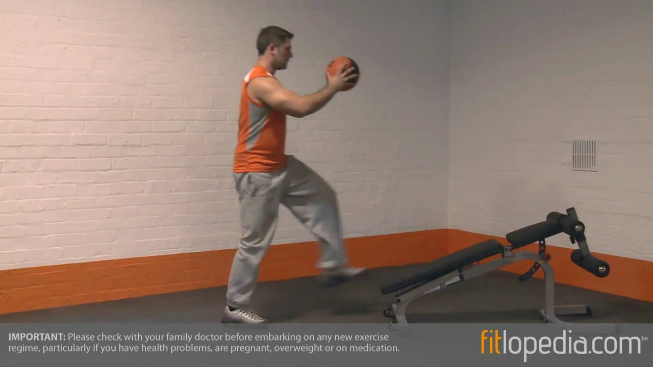 Incline Bench Alternate Ballistic Lunge to Reverse Lunge with Medicine
