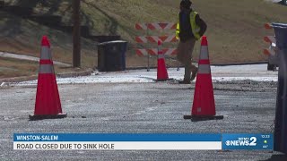 Winston-Salem road closed due to sinkhole, water main break