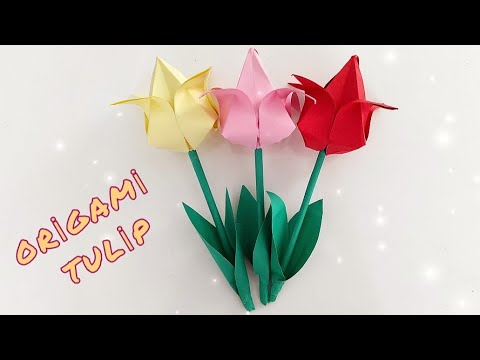 Origami tulip making/how to make tulips out of paper🌷 - YouTube