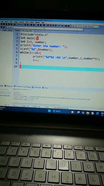 Program to print table using while loop in c programming #programming # ...
