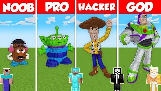 TOY STORY MOVIE STATUE BUILD CHALLENGE - Minecraft Battle: NOOB vs PRO vs HACKER vs GOD / Animation