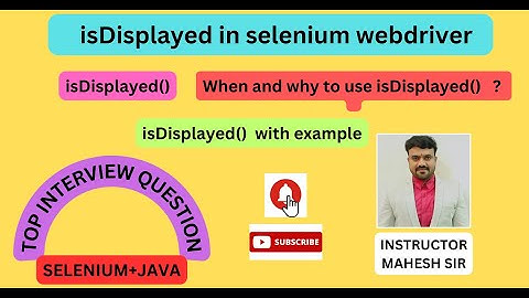 isDisplayed in selenium webdriver | isDisplayed command in selenium webdriver| isdisplayed () method