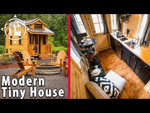 Modern TINY HOUSE TOUR Located in Tiny House Village