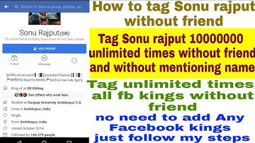 How to tag sonu rajput ( Any fb king) without add in his Facebook id | fb store | vkgeet Teck