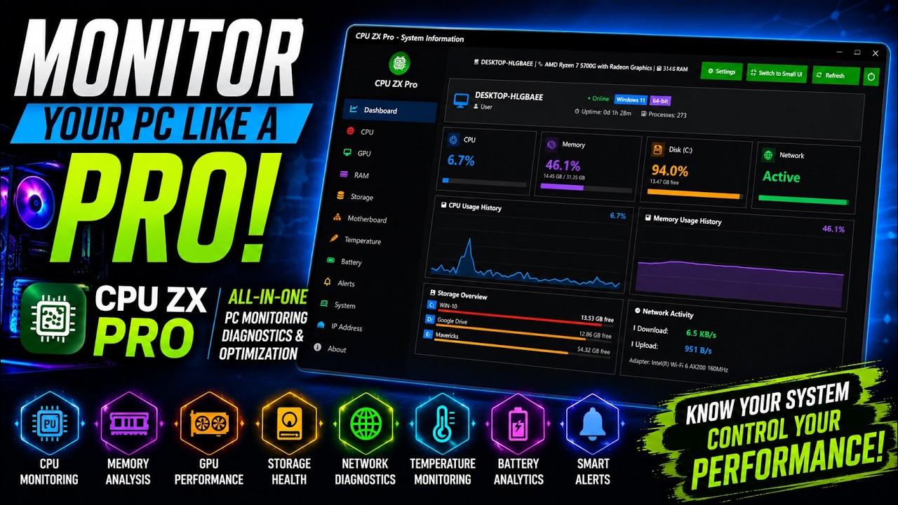デスクトップPC & フルHDモニタ　Windows10Pro CPU ZX Pro — The BEST PC Monitoring Tool for Windows? 🔥 Powerful