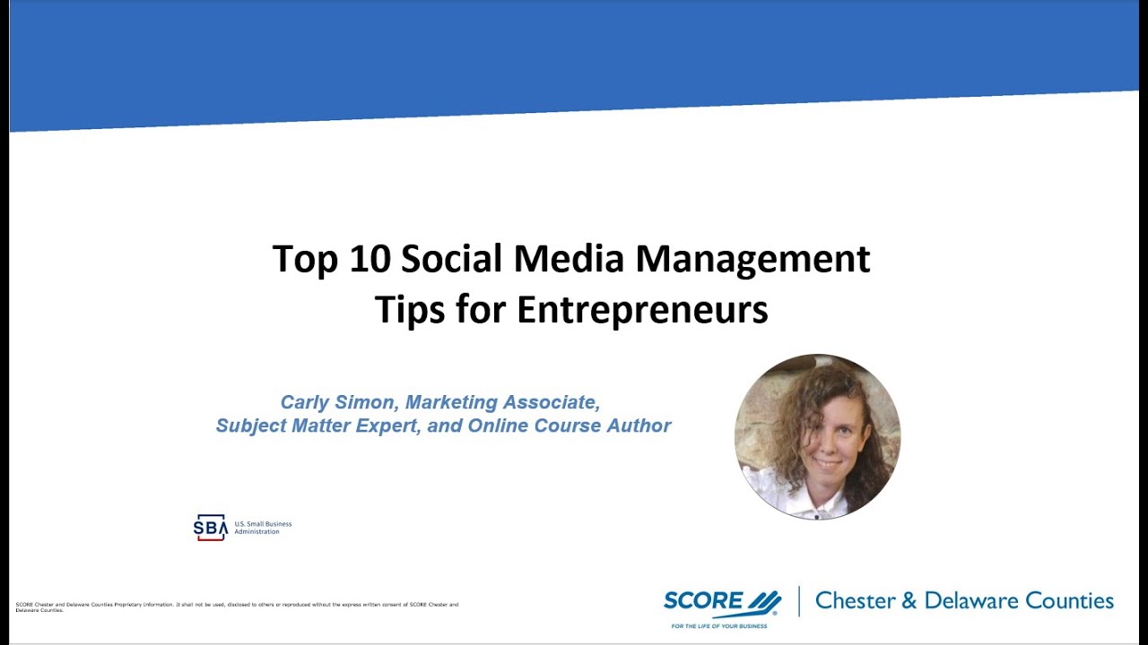 Top 10 Social Media Management Tips for Entrepreneurs 02232023 - YouTube