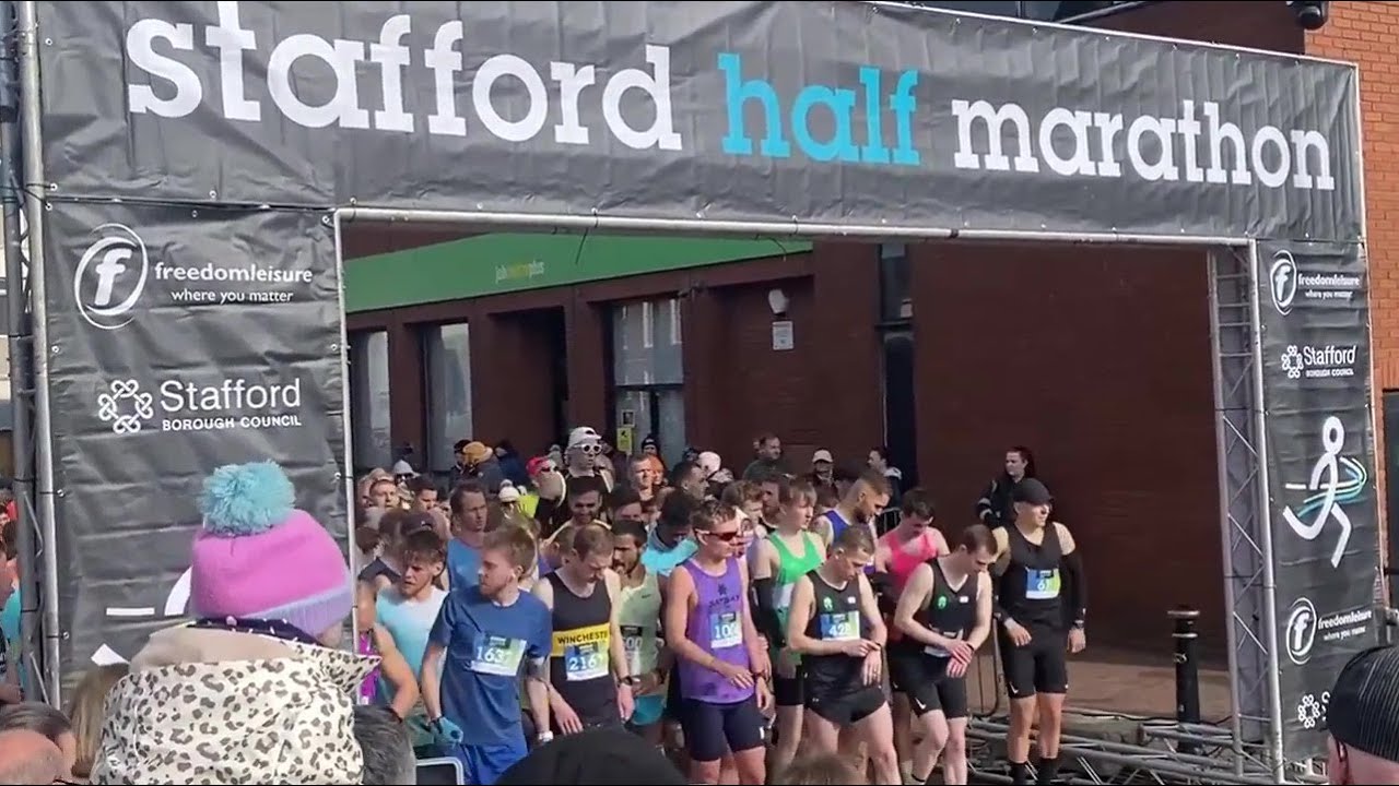 Stafford Half Marathon 2023 Race Start Beaconside YouTube 