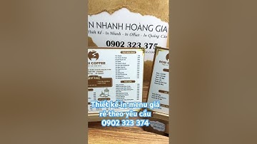 In menu quán cà phê, trà sữa