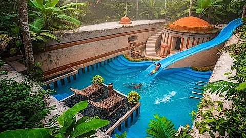 100 Days How I Built 10M Dollars Underground White House and Swimming Pool with a Water Slide Park