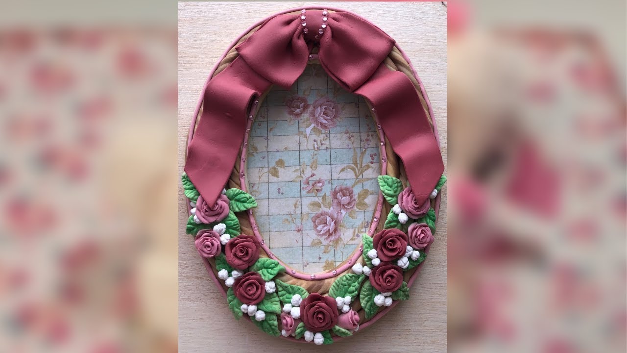 Marco de cuadro en porcelana fria con flores / Portrait frame tutorial with cold porcelain