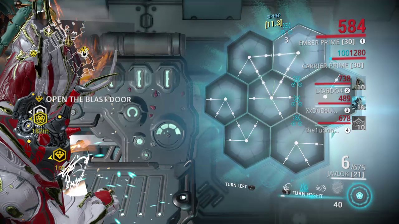 Warframe: Ember Prime Gameplay - Failed Hacking. MVP XxDuBsUpxX! Armored Agility Mod.