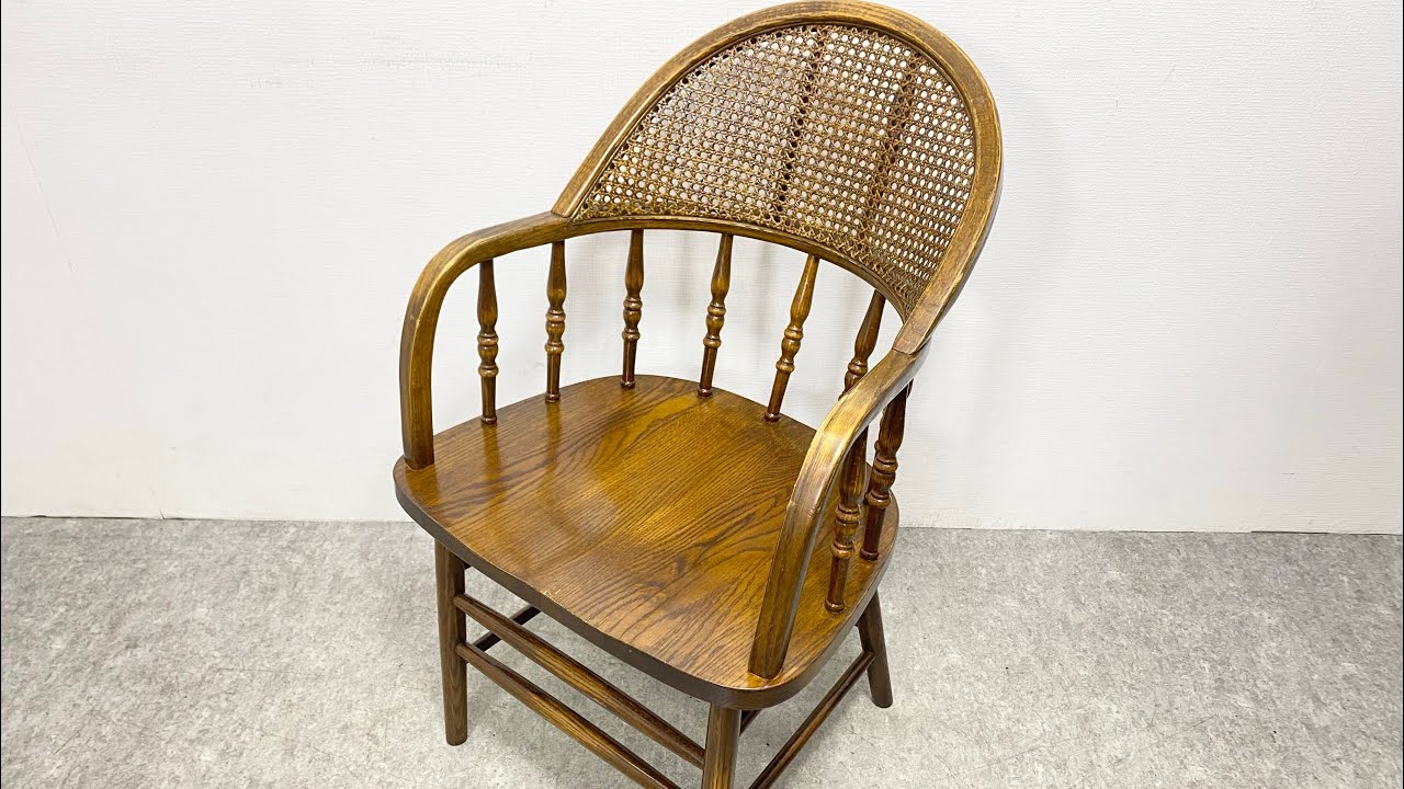 ○ Shin-Lee シンリー アームチェア オーク材 ダイニングチェア 籐