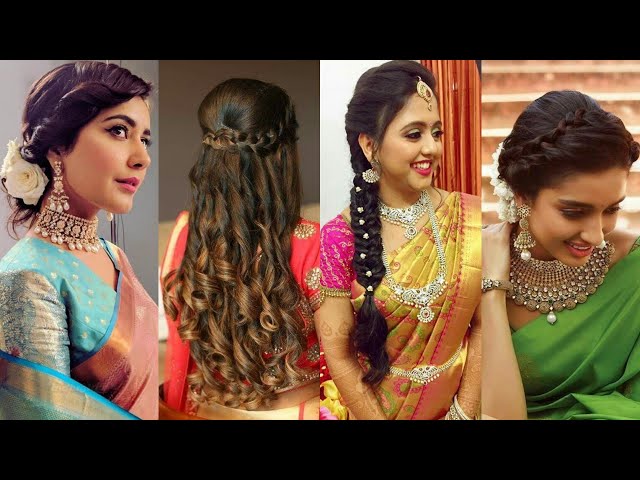 Too gorgeous silk saree | Indian bridal hairstyles, Indian wedding  hairstyles, Hairstyles for indian wedding