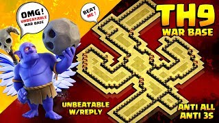 Clash of Clans TH9 War Base | Strongest | Anti All | Anti 3S | W/Reply