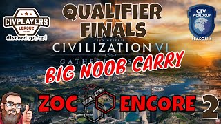 Season 4 CWC Qualifier Finals | Civ Players League | ZoC vs SunTzu | Game 1 | Part 2