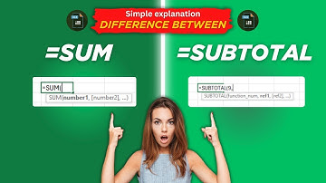 Difference between =SUM & =SUBTOTAL in Excel. 📊(simply explanation)