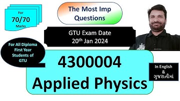 Imp of Applied Physics | GTU Diploma Sem 1 & 2 |Code 4300004