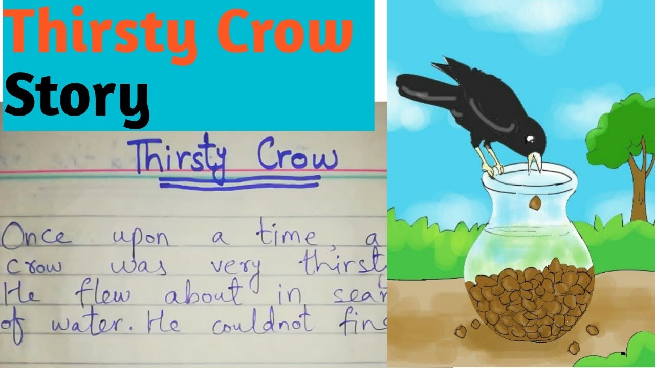 Story on 'the thirsty crow' in english || Write a story on the ...