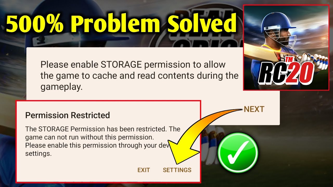 Real Cricket 20 Storage Permission Problem | Real Cricket 20 Permission Restricted Problem | Rc 20