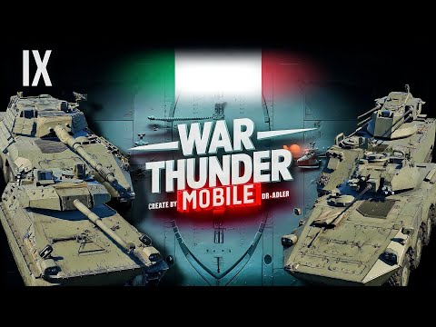 Видео: Обзор взвода Италии на 9 ранге в War Thunder Mobile (VCC-80/60, Centauro 105R, VBC PT2, SIDAM 25)