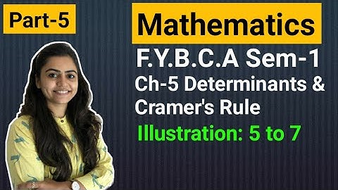 FYBCA | Mathematics | Ch-5 | Part-5 | Determinants & Cramer