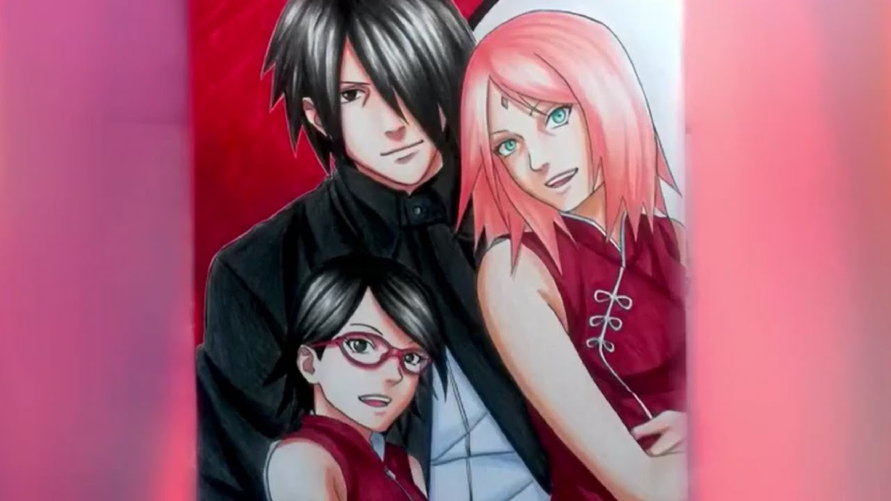 Método Fan Art Speed Drawing Uchiha Family Sasuke Sakura