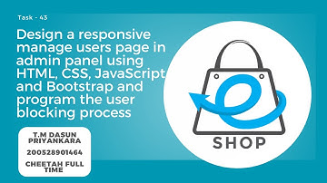 Design a responsive manage users page in admin panel and program the user blocking process
