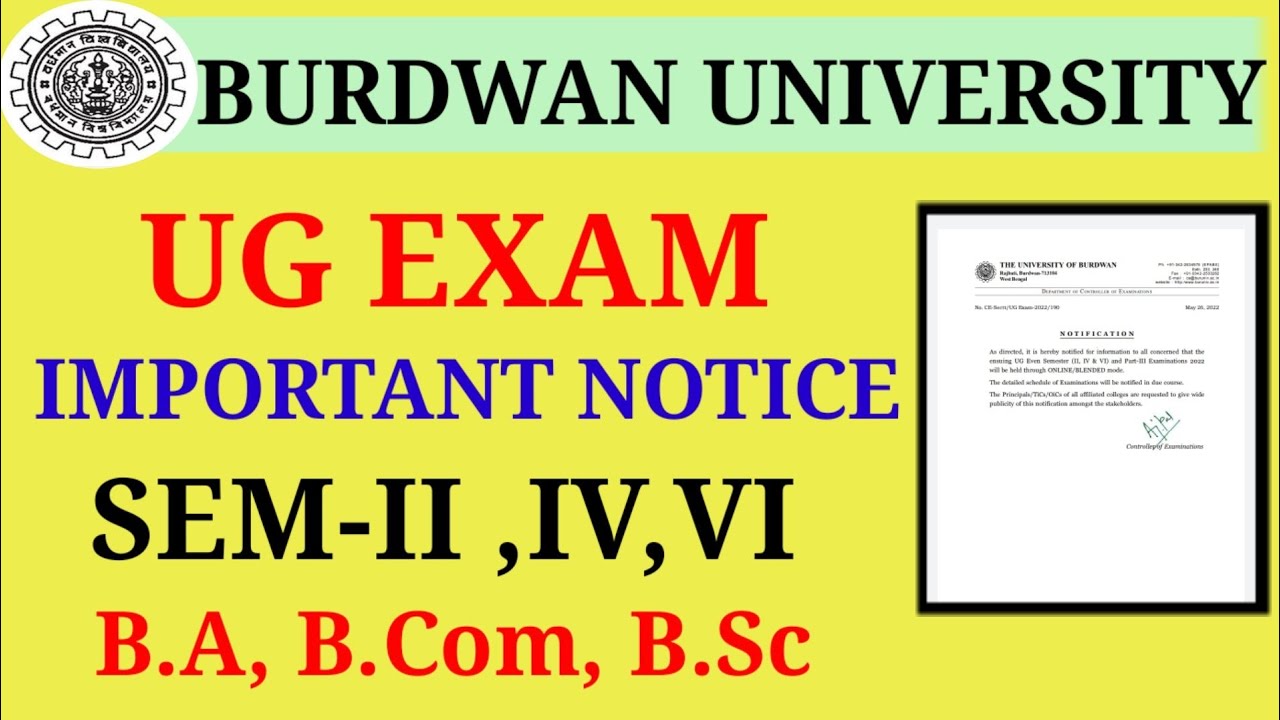 BURDWAN UNIVERSITY UG EXAM NOTIFICATION