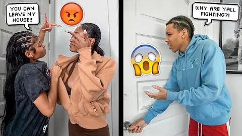 FIGHTING WITH MY FRIEND WITH THE DOOR LOCKED PRANK ON BOYFRIEND!!!